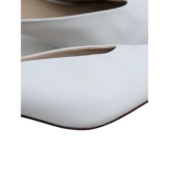 Stuart Weitzman Lula Pointed Toe Pump Women's Leather White Size US8.5B EU39 - Picture 14 of 15